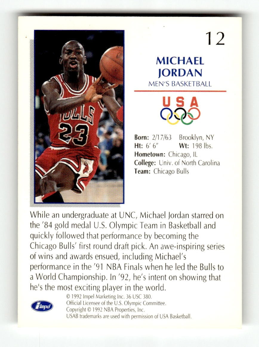 1992 U.S. Olympic Hopefuls #12 Michael Jordan EXMT CS26019132