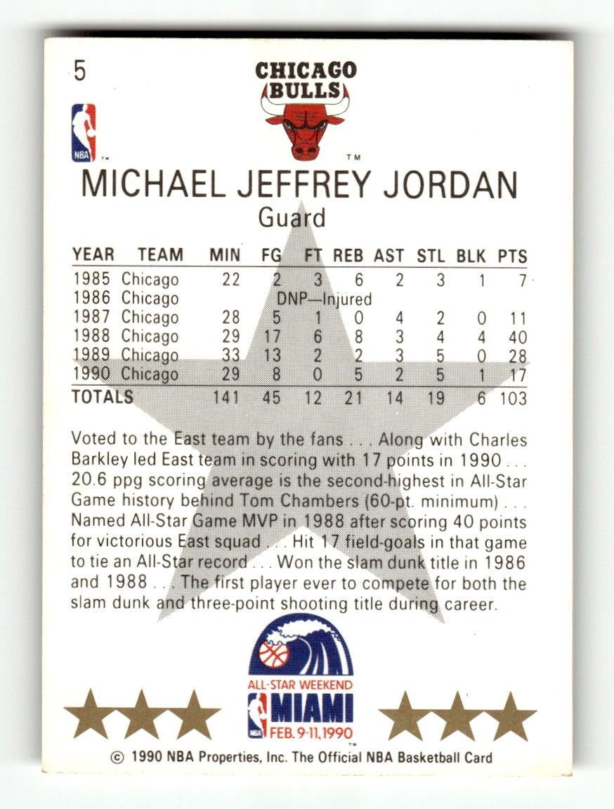 1990-91 Hoops #5 Michael Jordan Bulls EXMT CS26019136