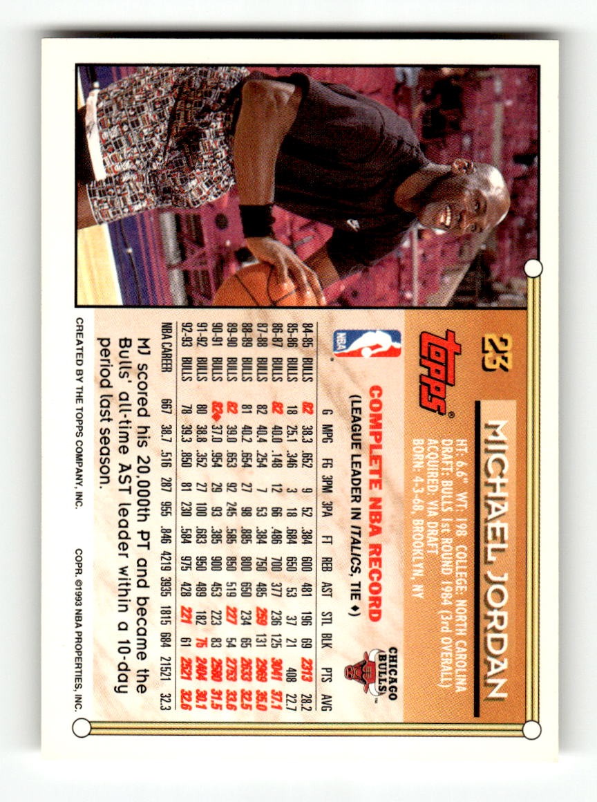1993-94 Topps #23 Michael Jordan Bulls EXMT CS26019149