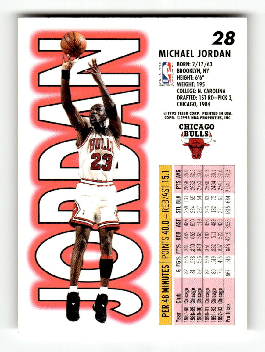 1993-94 Fleer #28 Michael Jordan Bulls EXMT CS26019163