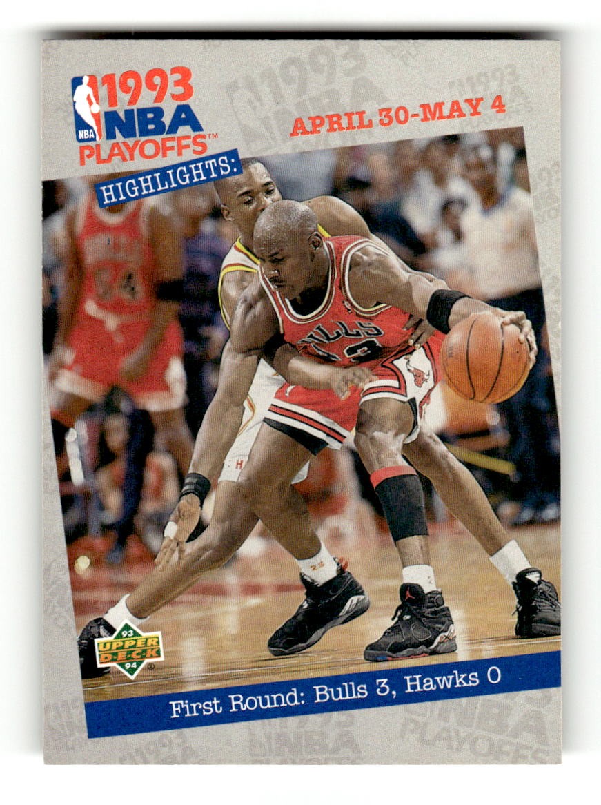 1993-94 Upper Deck #180 First Round: Bulls 3, Hawks 0 EXMT CS26019164