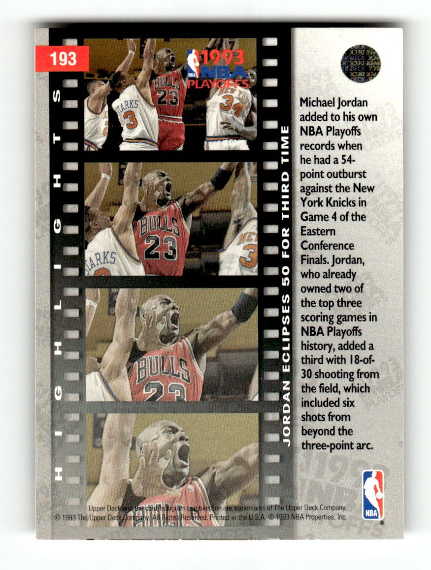 1993-94 Upper Deck #193 Jordan Scores 54 Points Bulls EXMT CS26019165