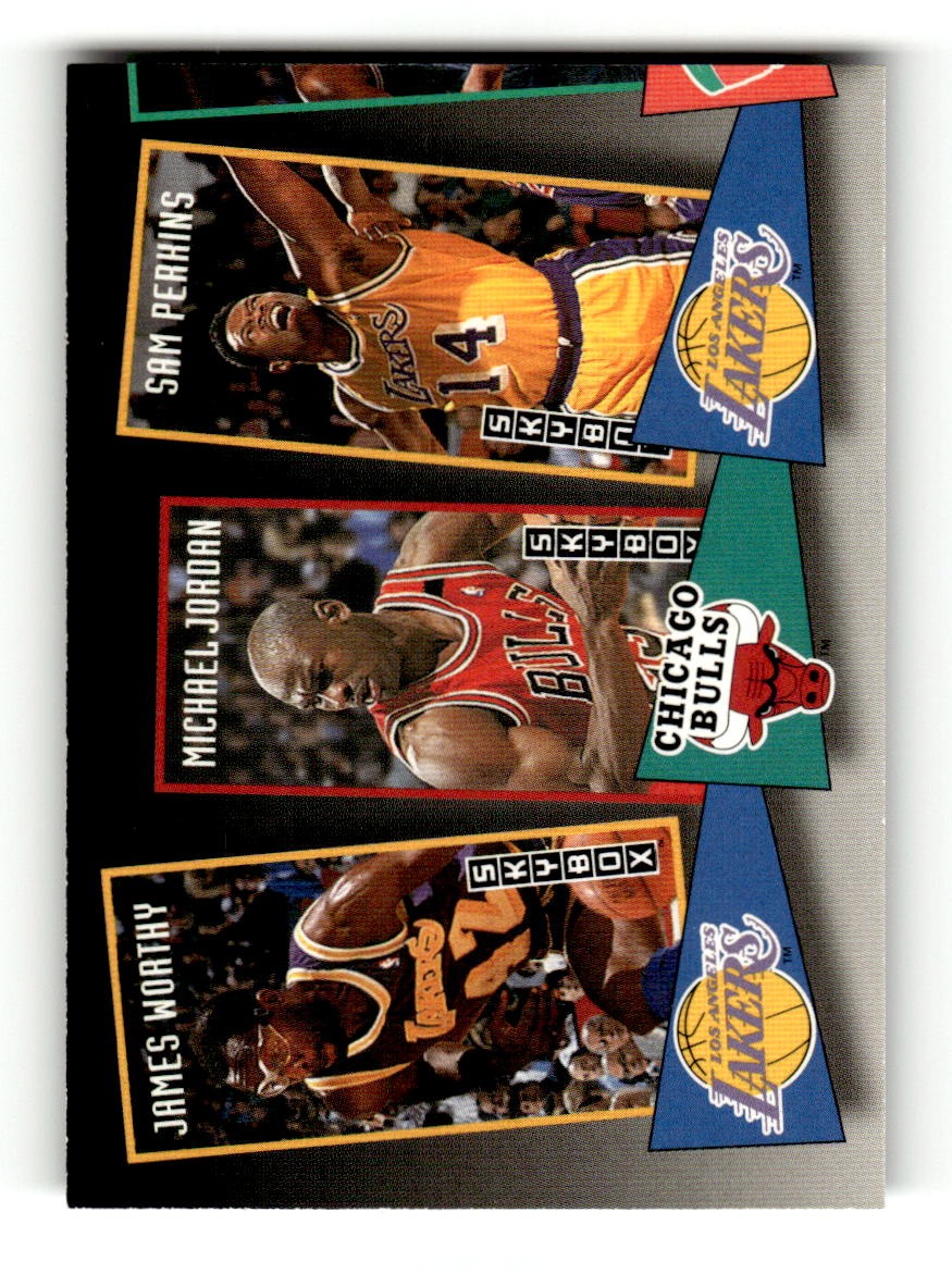 1992-93 SkyBox #ST16 James Worthy / Michael Jordan  Sam Perkins EXMT CS26019192