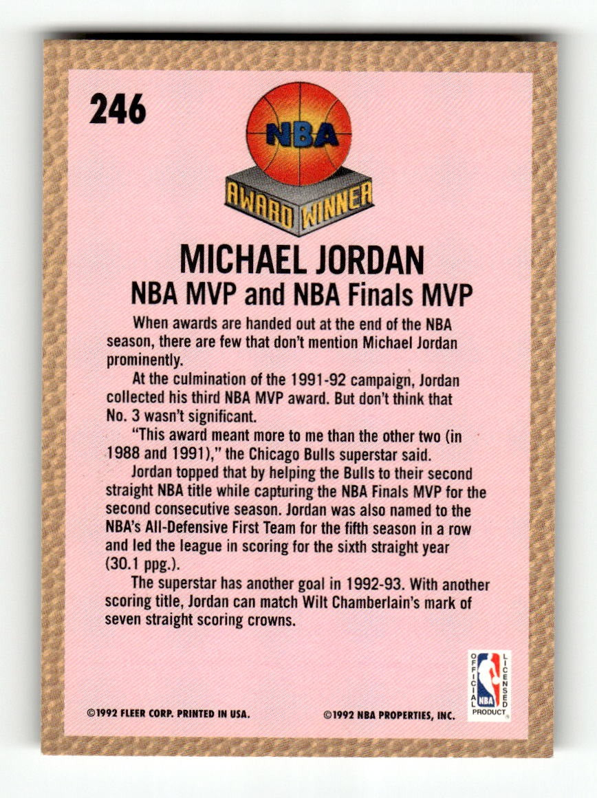 1992-93 Fleer #246 Michael Jordan Bulls EXMT CS26019211