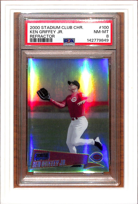2000 Stadium Club Chrome #100 Ken Griffey Jr. Refractor PSA 8 SN 142779849