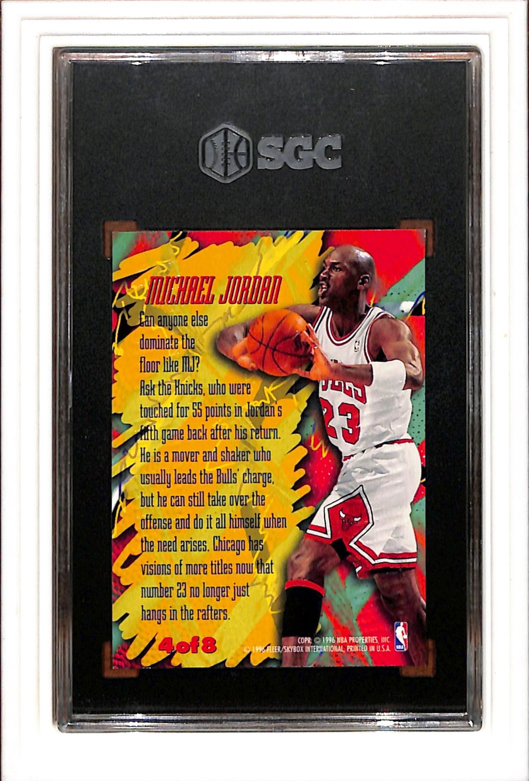 1995-96 Fleer Metal #4 Michael Jordan Scoring Magnet SGC 8 SN 5924775