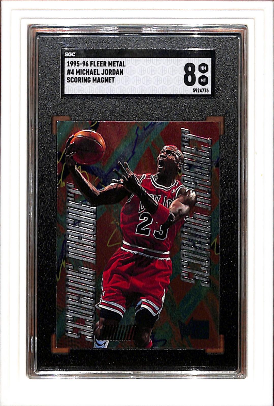1995-96 Fleer Metal #4 Michael Jordan Scoring Magnet SGC 8 SN 5924775