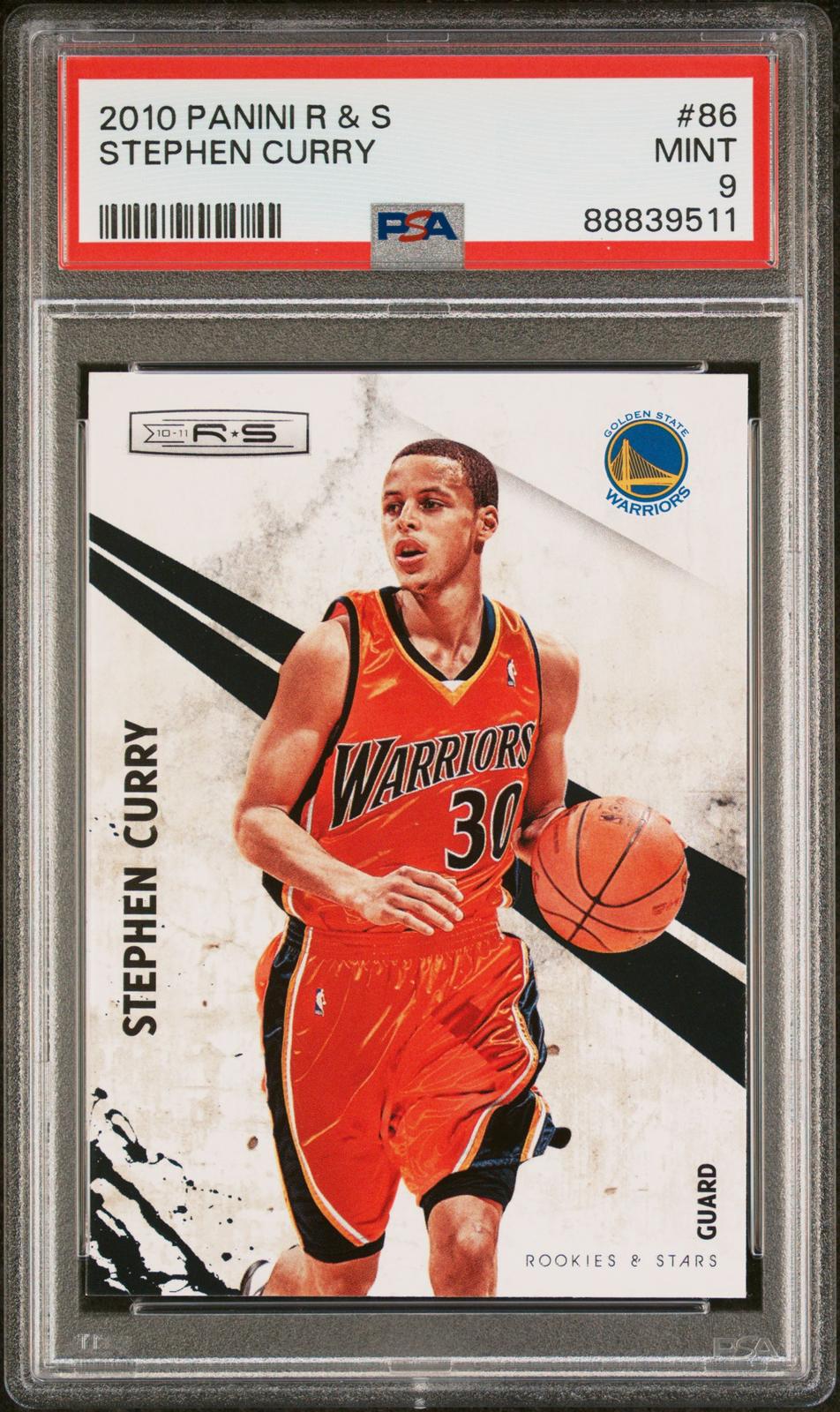 2010 Panini Rookies & Stars #86 Stephen Curry PSA 9 SN 88839511