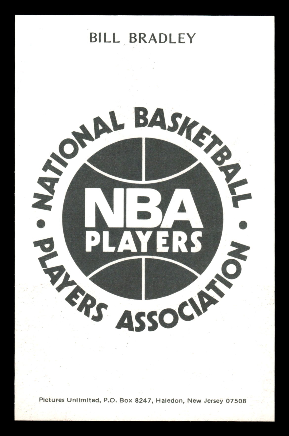 1973 BILL BRADLEY NBA HOF Players Association POSTCARD-CARD-NEW YORK KNICKS!!!