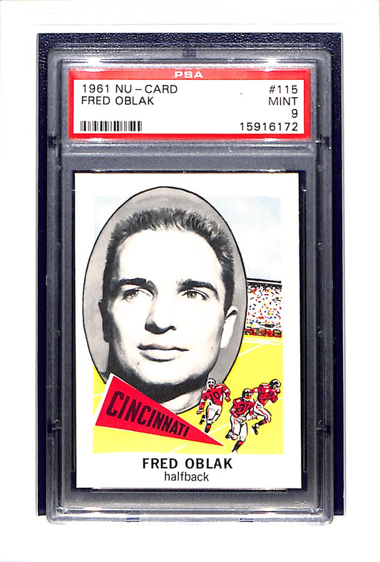 1961 Nu-Cards #115 Fred Oblak PSA 9
