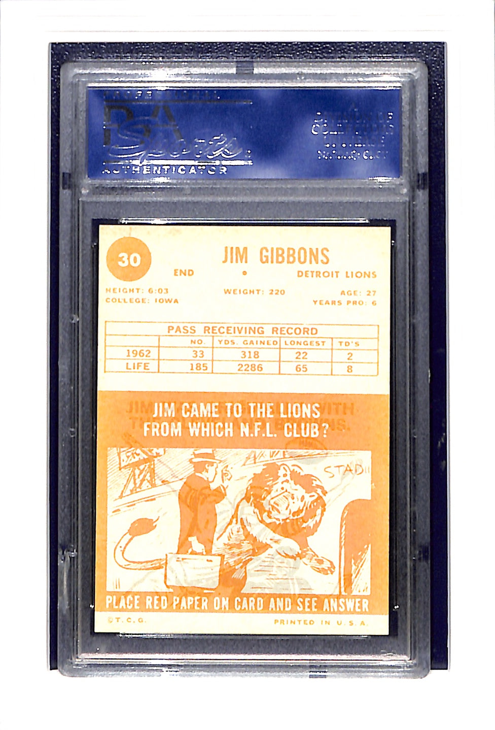 1963 Topps #30 Jim Gibbons PSA 7.5