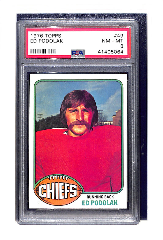 1976 Topps #49 Ed Podolak PSA 8