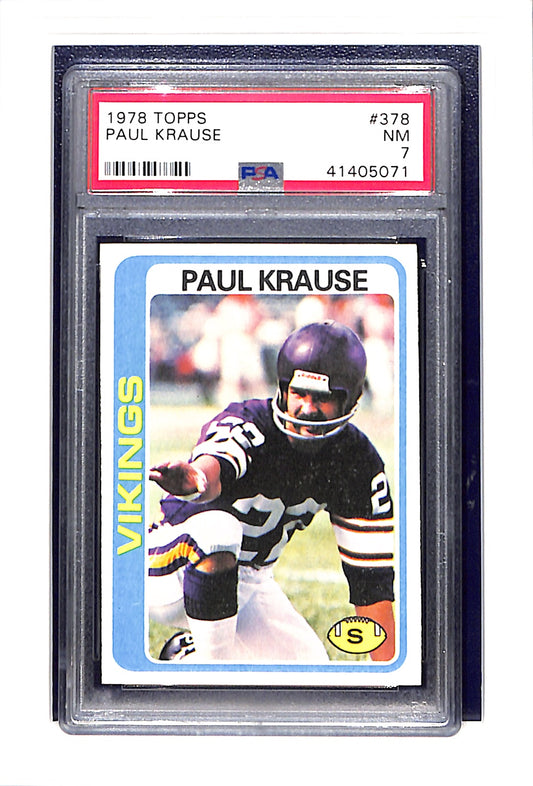 1978 Topps #378 Paul Krause VIKINGS HOF PSA 7