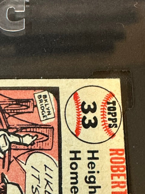1956 Topps #33 Roberto Clemente White Back SGC 3 SN 7845958
