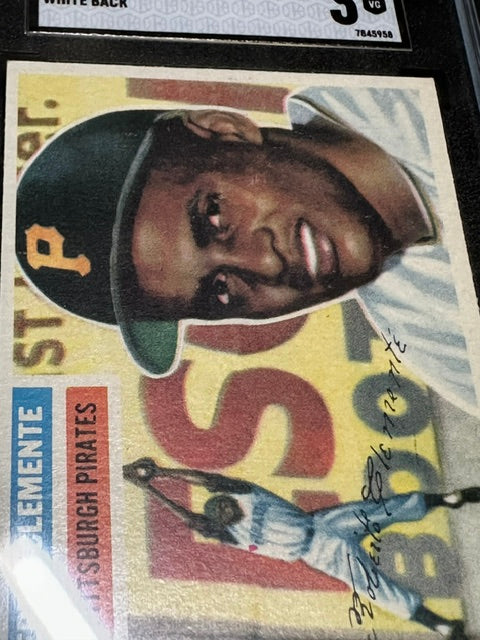 1956 Topps #33 Roberto Clemente White Back SGC 3 SN 7845958