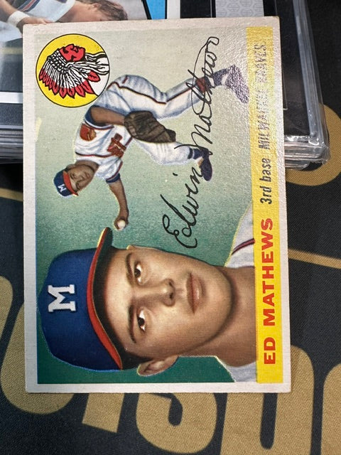 005 - 1955 Topps #155 Ed Mathews Milwaukee Braves EX MM26014057