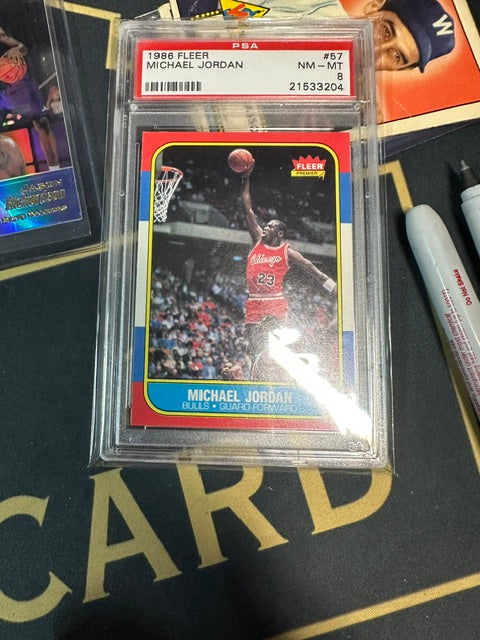 1986 Fleer #57 Michael Jordan PSA 8 SN 21533204