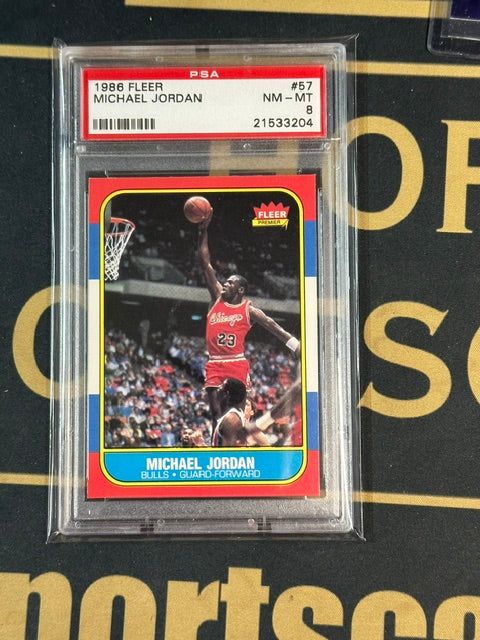 1986 Fleer #57 Michael Jordan PSA 8 SN 21533204