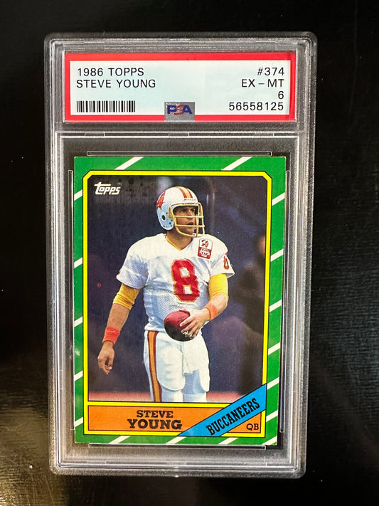 1986 Topps #374 Steve Young RC PSA 6