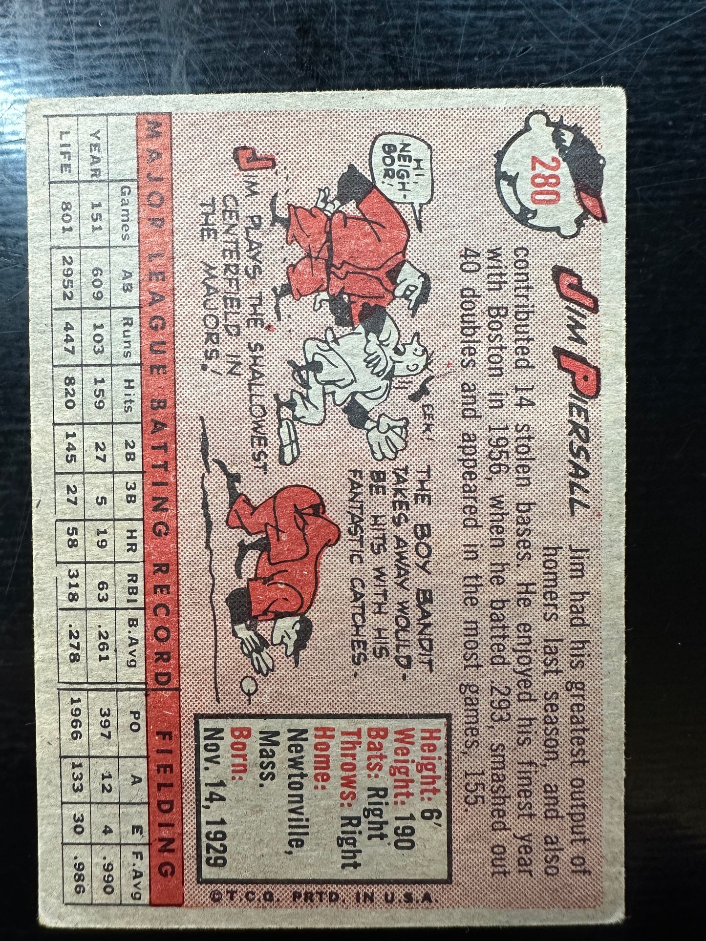 1958 Topps #280 Jim Piersall VGEX