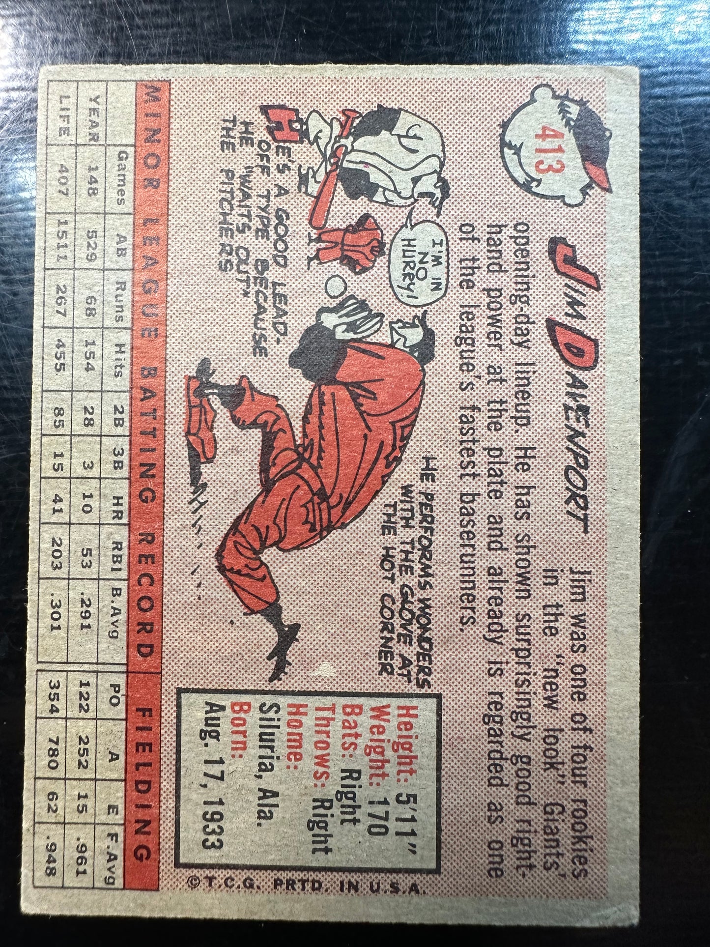 1958 Topps #413 Jim Davenport EX