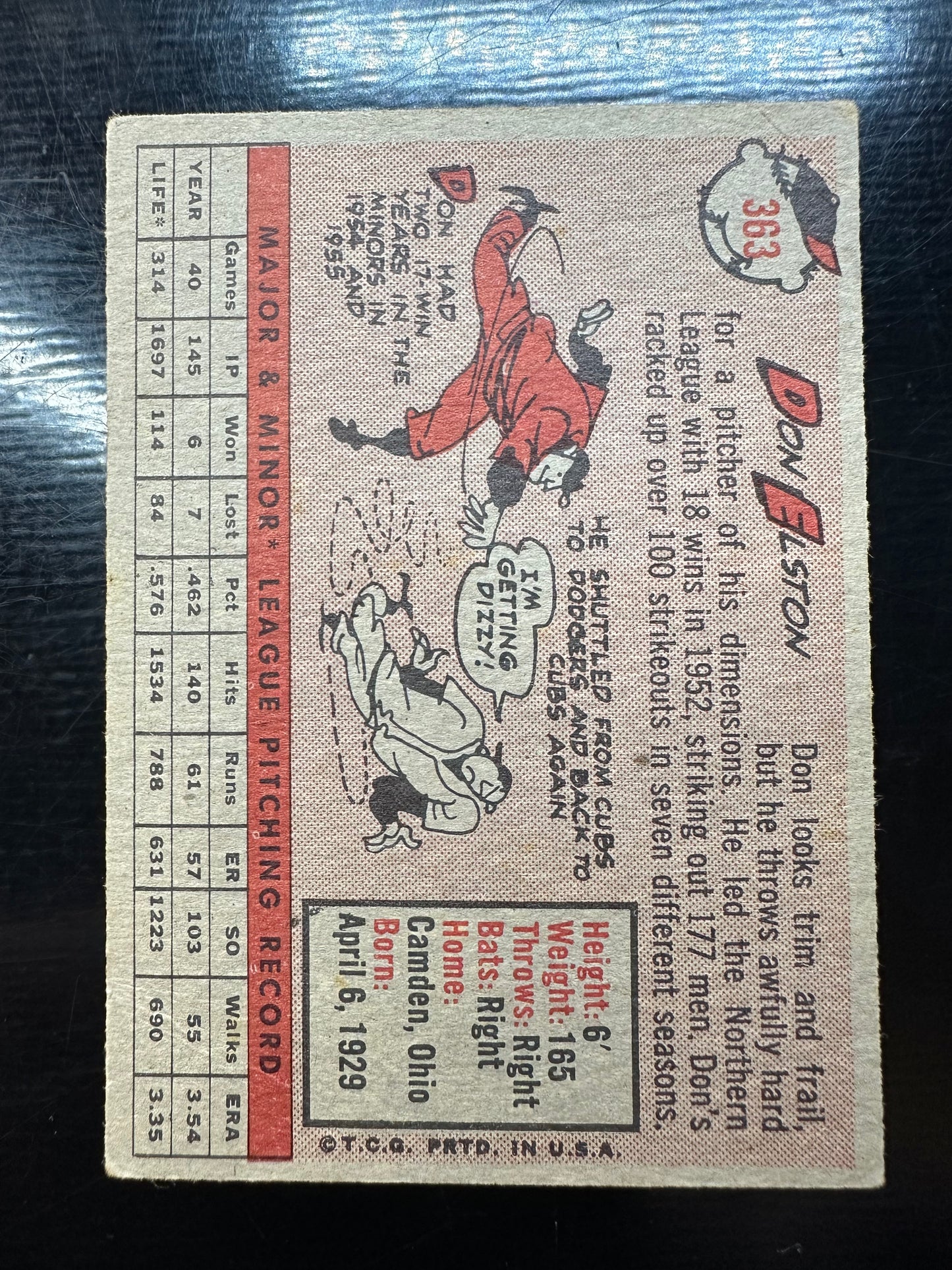 1958 Topps #363 Don Elston VG