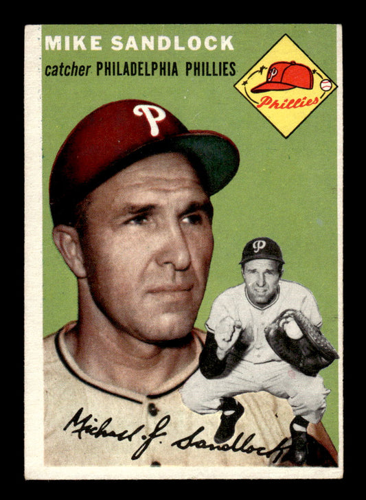 1954 Topps #104 Mike Sandlock - Philadelphia Phillies VG -2