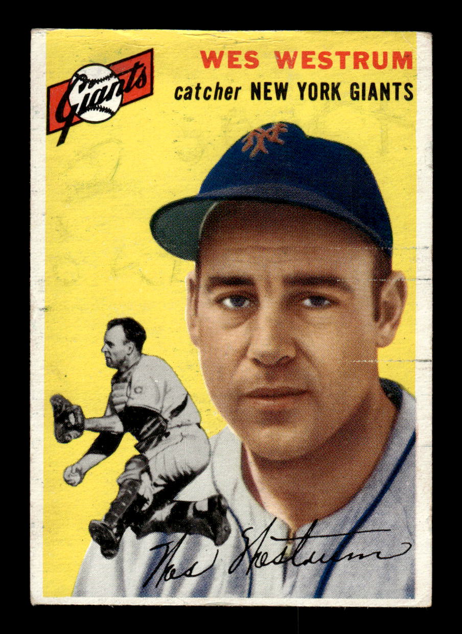 1954 Topps #180 Wes Westrum - New York Giants F/G - CREASE