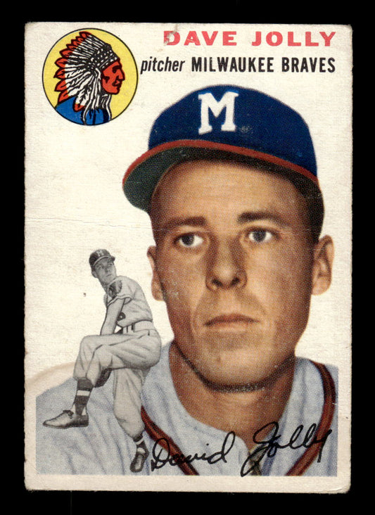 1954 Topps #188 Dave Jolly - Milwaukee Braves RC VG