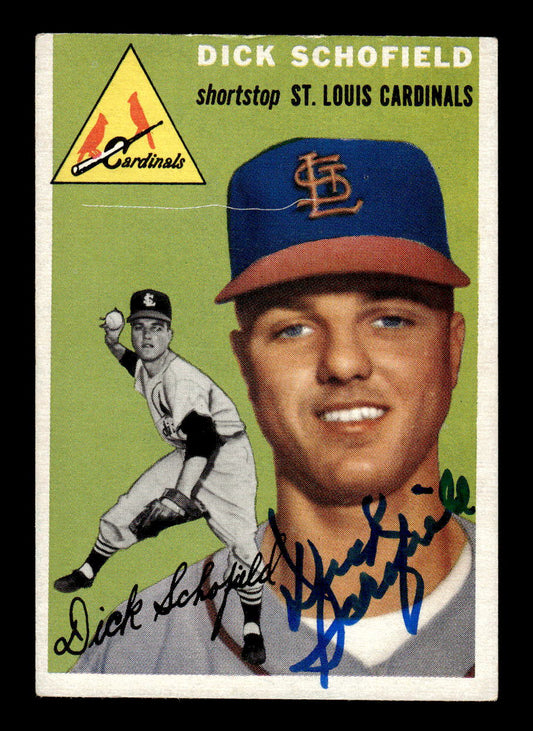 1954 Topps #191 Dick Schofield - St. Louis Cardinals RC SIGNED AUTO