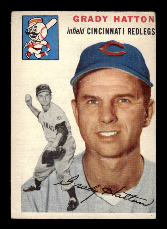 1954 Topps #208 Grady Hatton - Cincinnati Redlegs VG