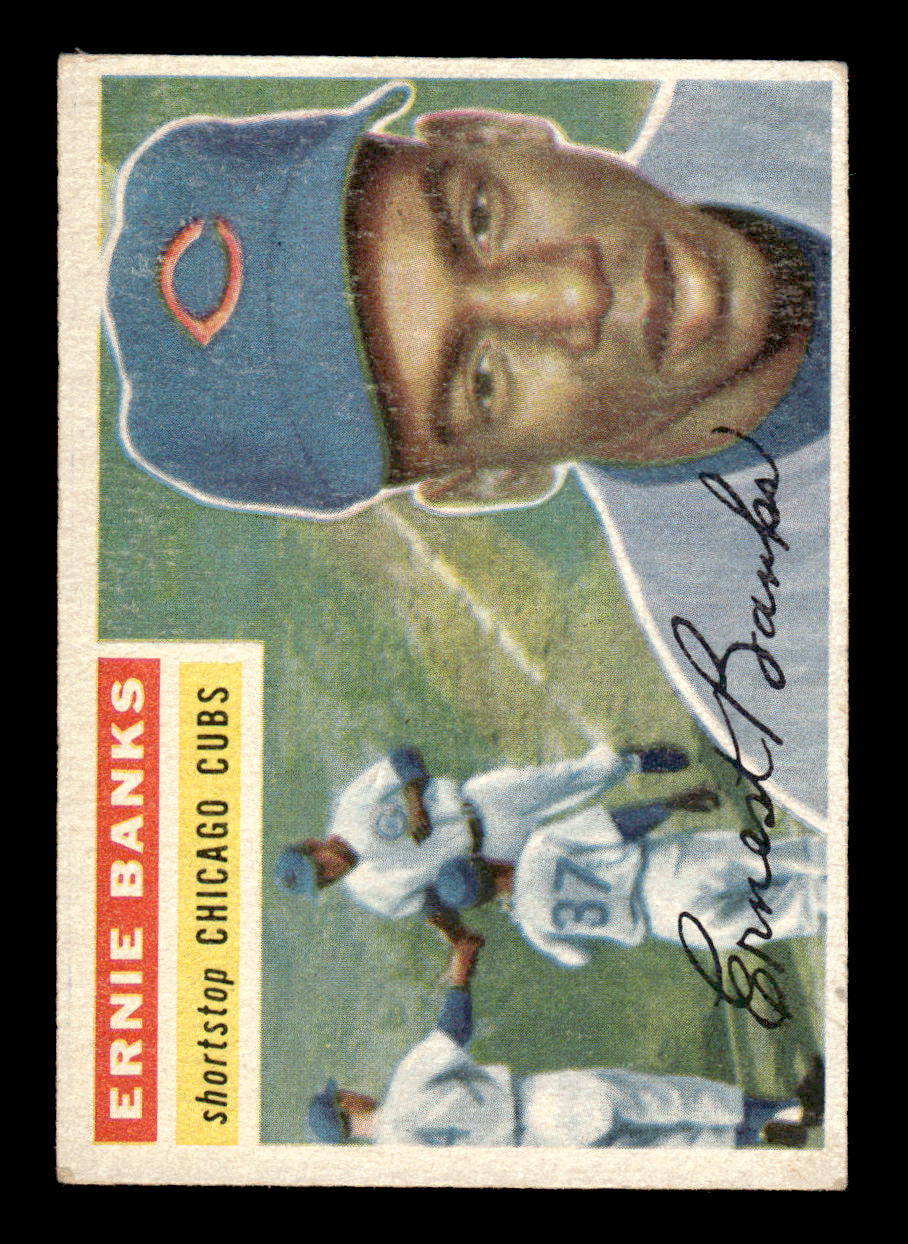1956 Topps #15 Ernie Banks  - Chicago Cubs DP VGEX White Back