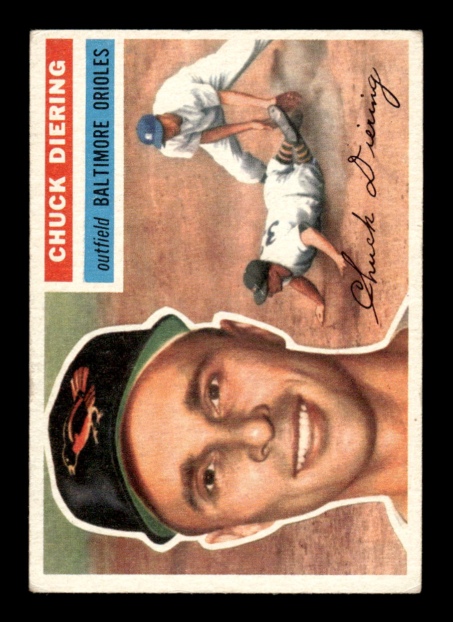 1956 Topps #19 Chuck Diering  - Baltimore Orioles DP EX White Back