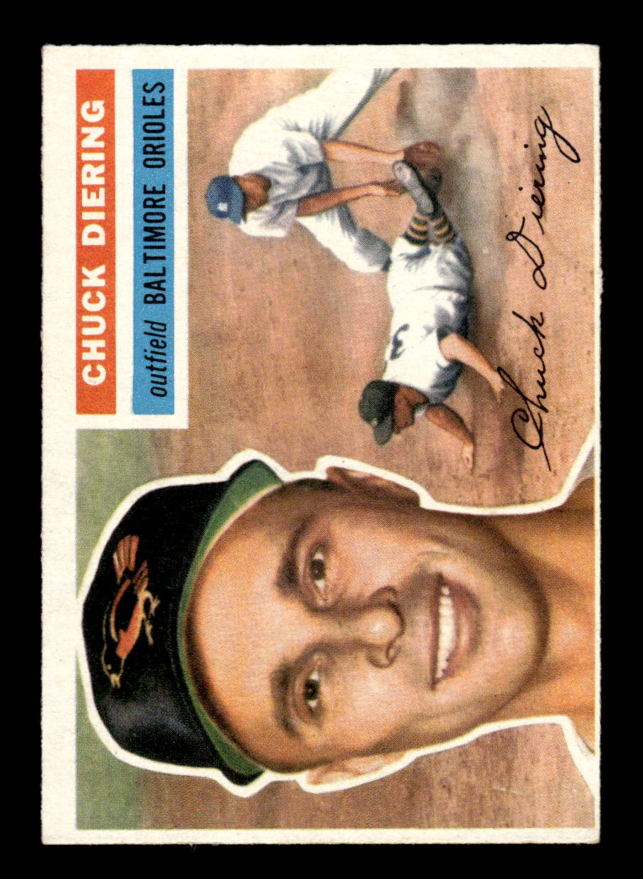1956 Topps #19 Chuck Diering  - Baltimore Orioles DP EX Gray Back