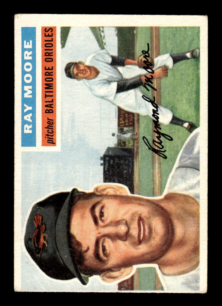 1956 Topps #43 Ray Moore - Baltimore Orioles VGEX White Back