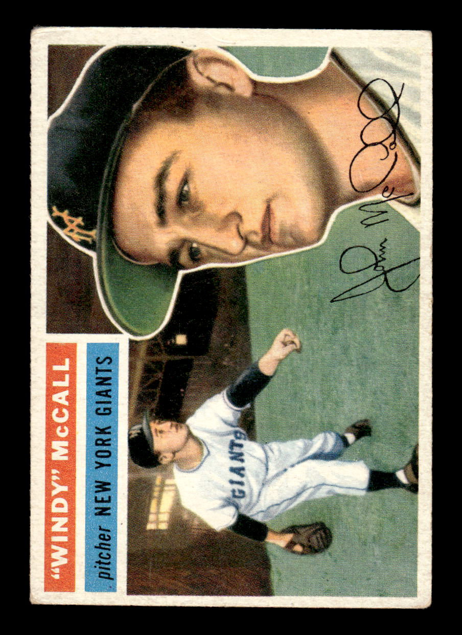 1956 Topps #44 Windy McCall - New York Giants VGEX White Back