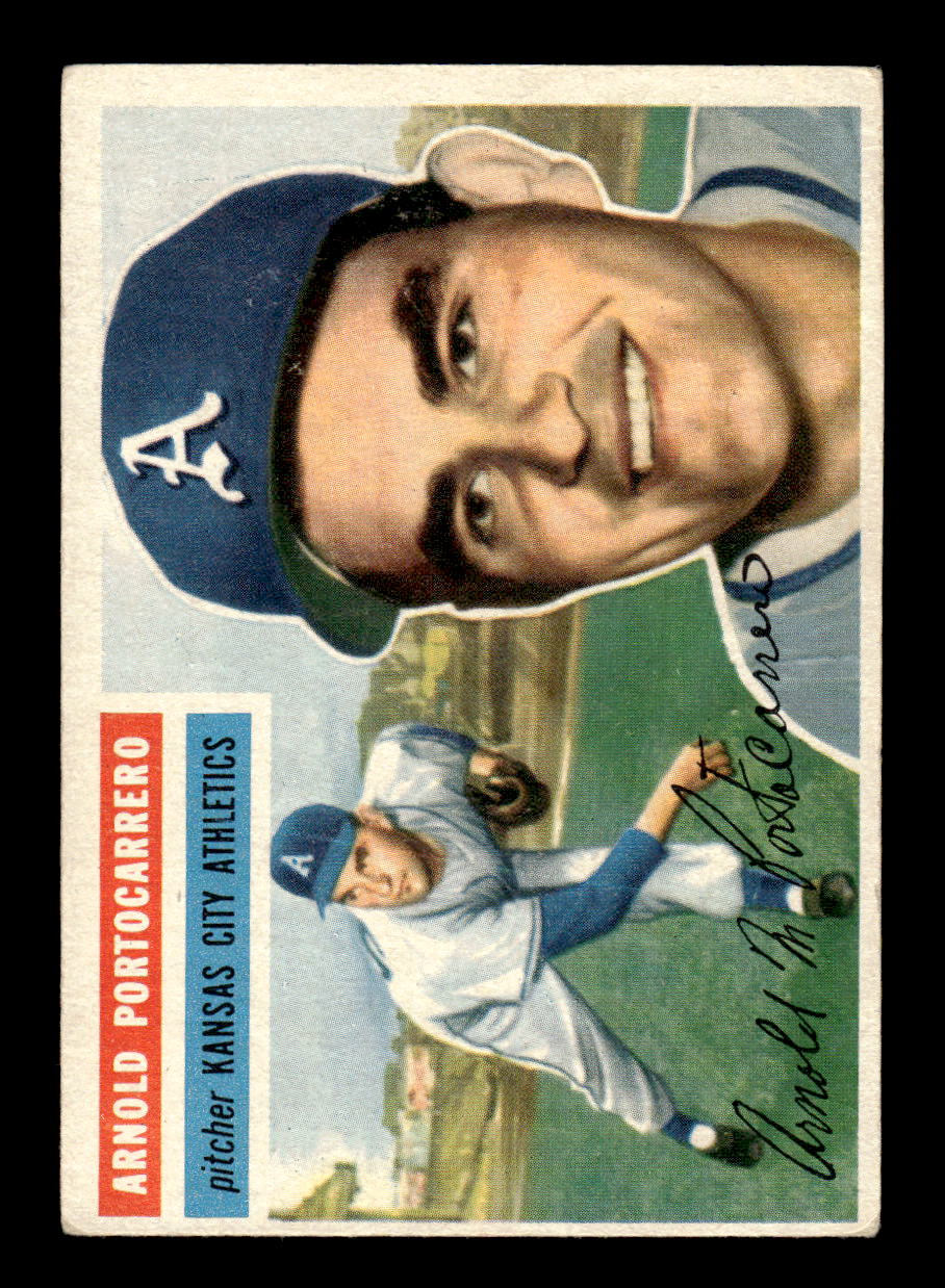 1956 Topps #53 Arnie Portocarrero - Kansas City Athletics VGEX Gray Back