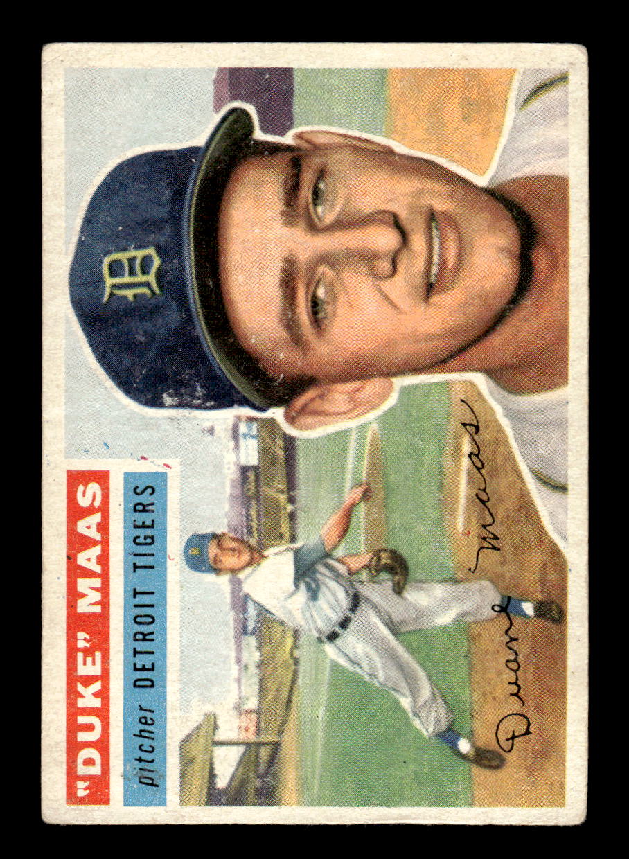 1956 Topps #57 Duke Maas  - Detroit Tigers RC VGEX Gray Back