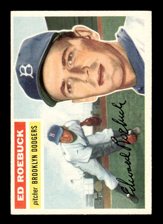 1956 Topps #58 Ed Roebuck - Brooklyn Dodgers EXMT Gray Back