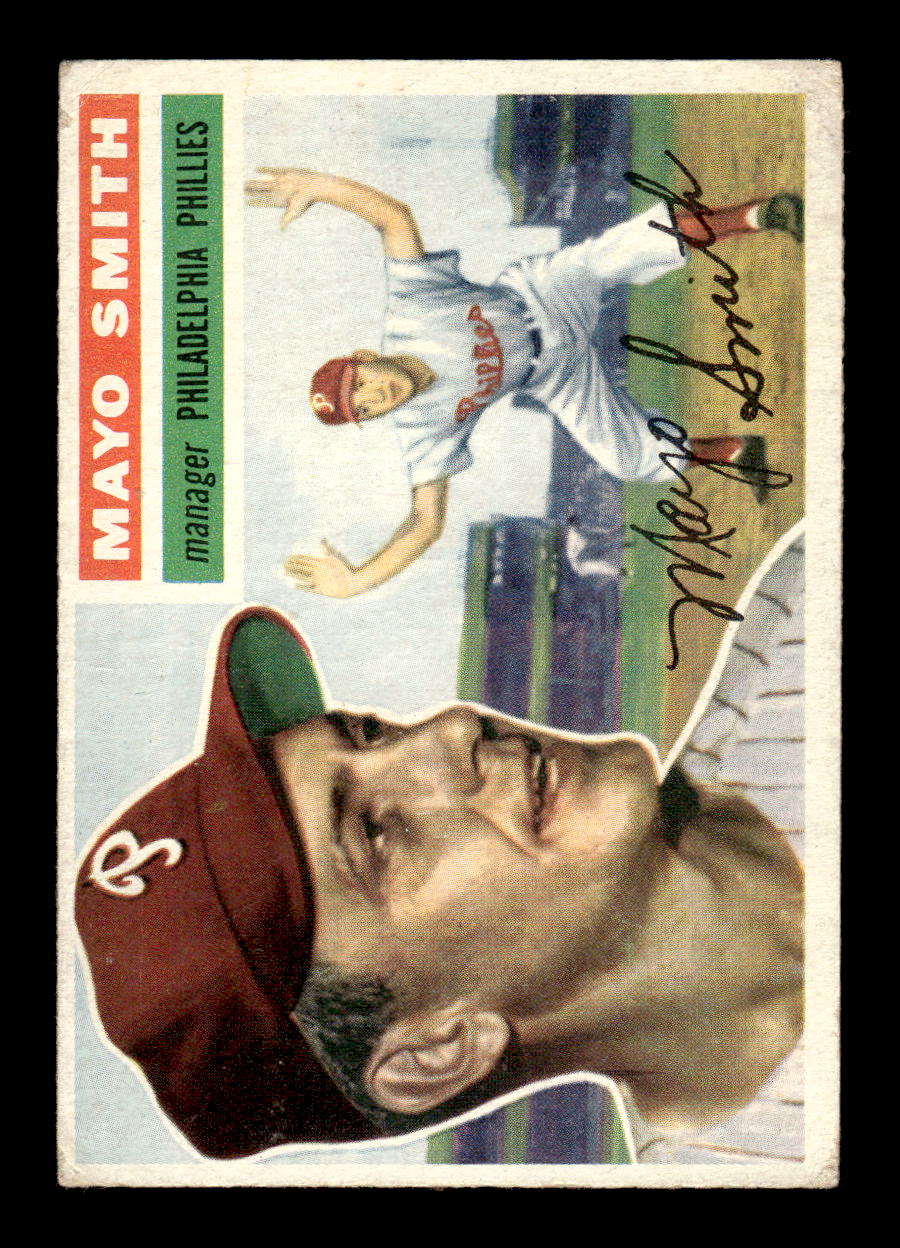 1956 Topps #60 Mayo Smith - Philadelphia Phillies DP VGEX Gray Back