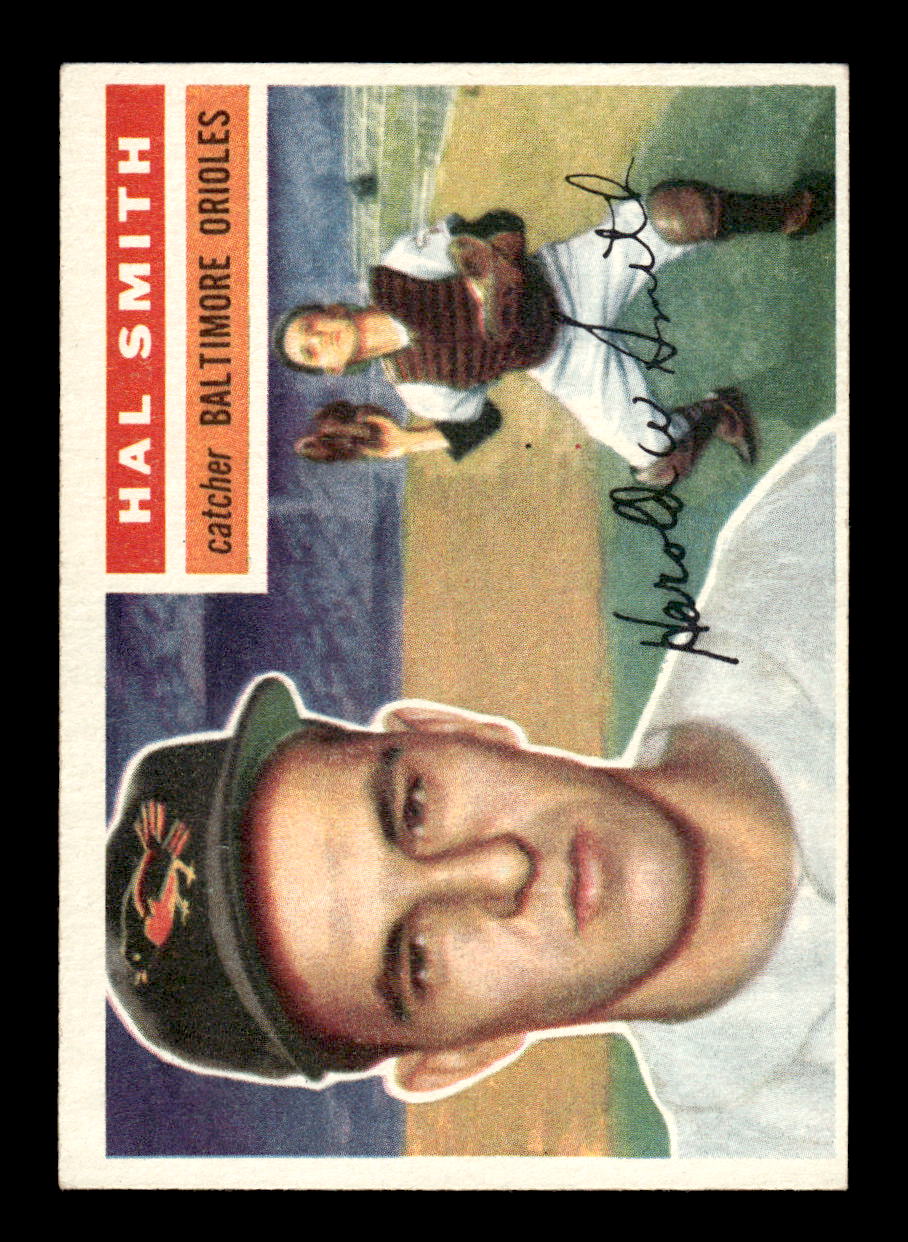 1956 Topps #62 Hal Smith - Baltimore Orioles EX White Back