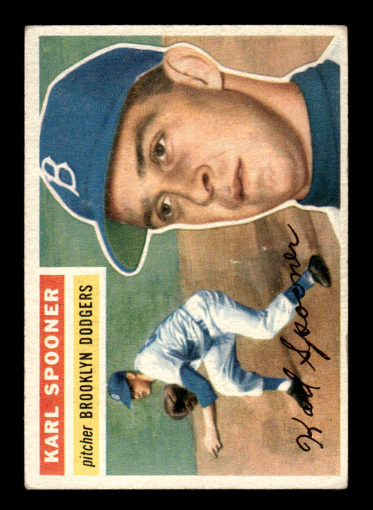 1956 Topps #83 Karl Spooner - Brooklyn Dodgers EX White Back