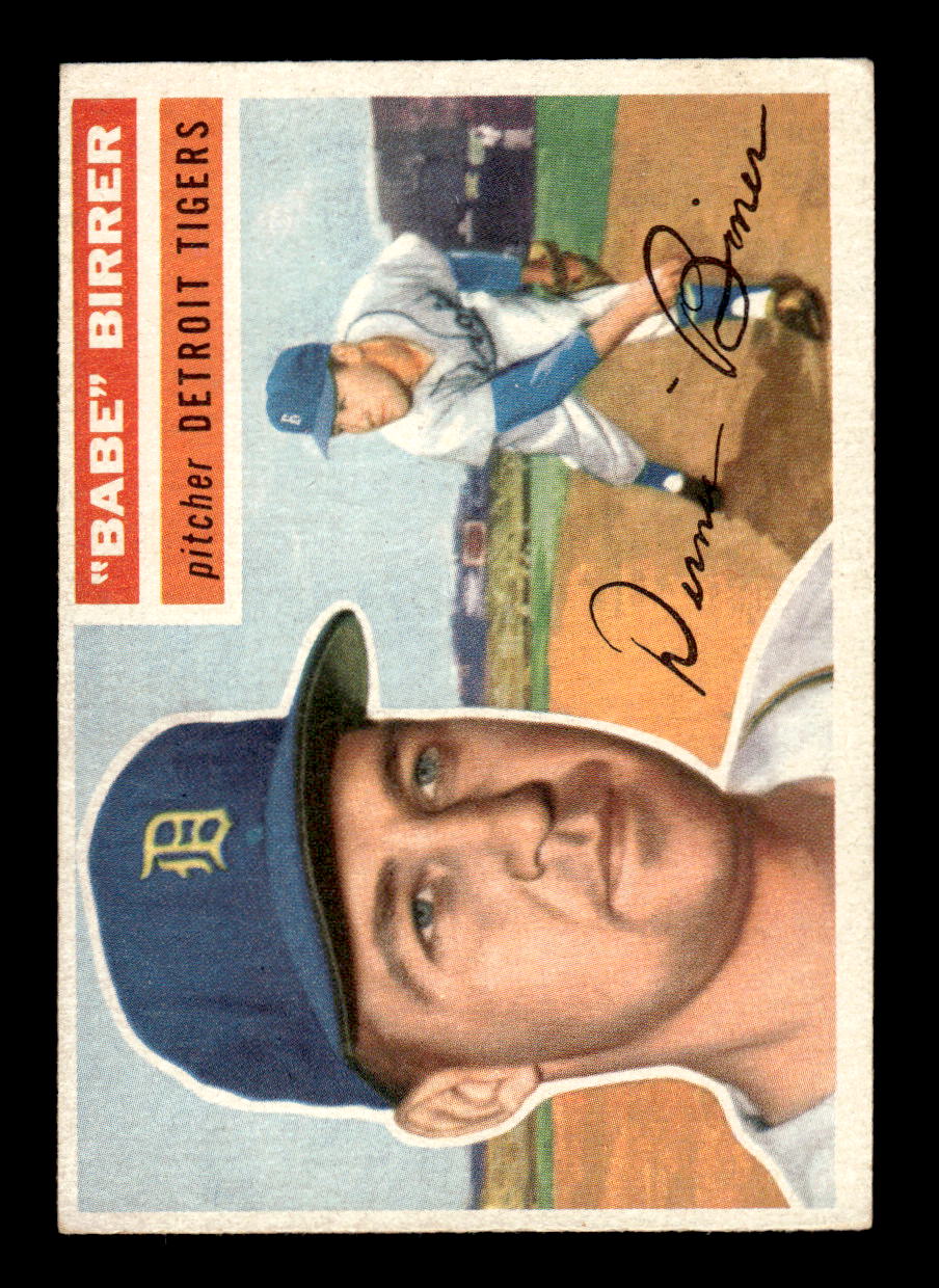 1956 Topps #84 Babe Birrer - Detroit Tigers RC EX White Back