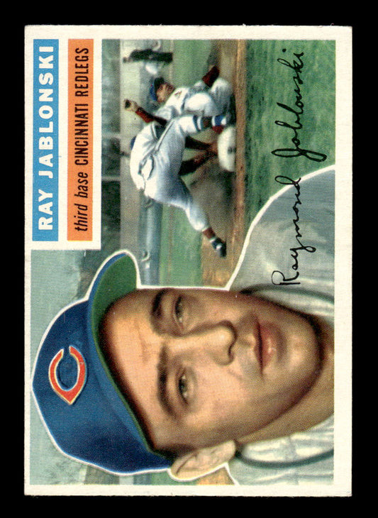 1956 Topps #86 Ray Jablonski  - Cincinnati Reds DP EX Gray Back
