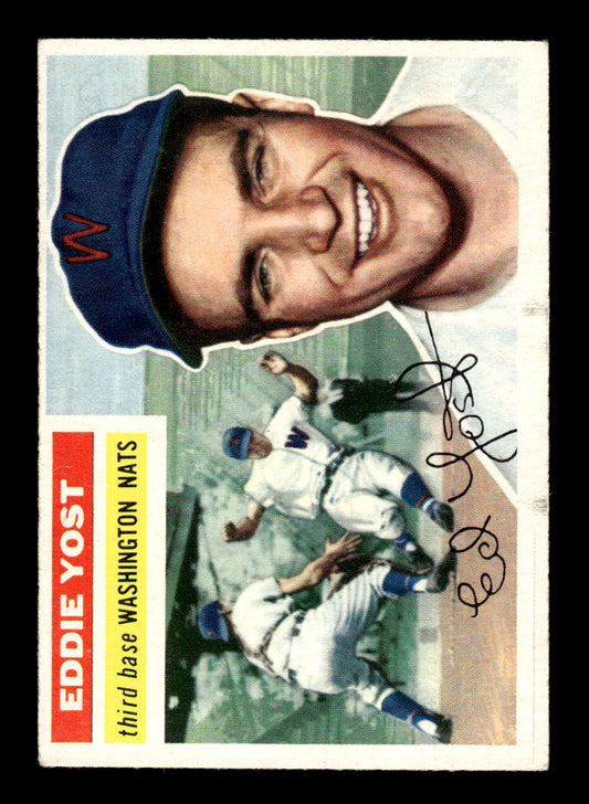 1956 Topps #128 Eddie Yost - Washington Senators EX Gray Back