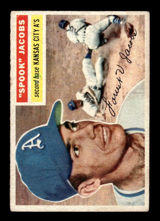 1956 Topps #151 Spook Jacobs - Kansas City Athletics VG Gray Back