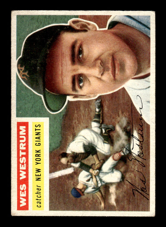 1956 Topps #156 Wes Westrum - New York Giants VGEX Gray Back