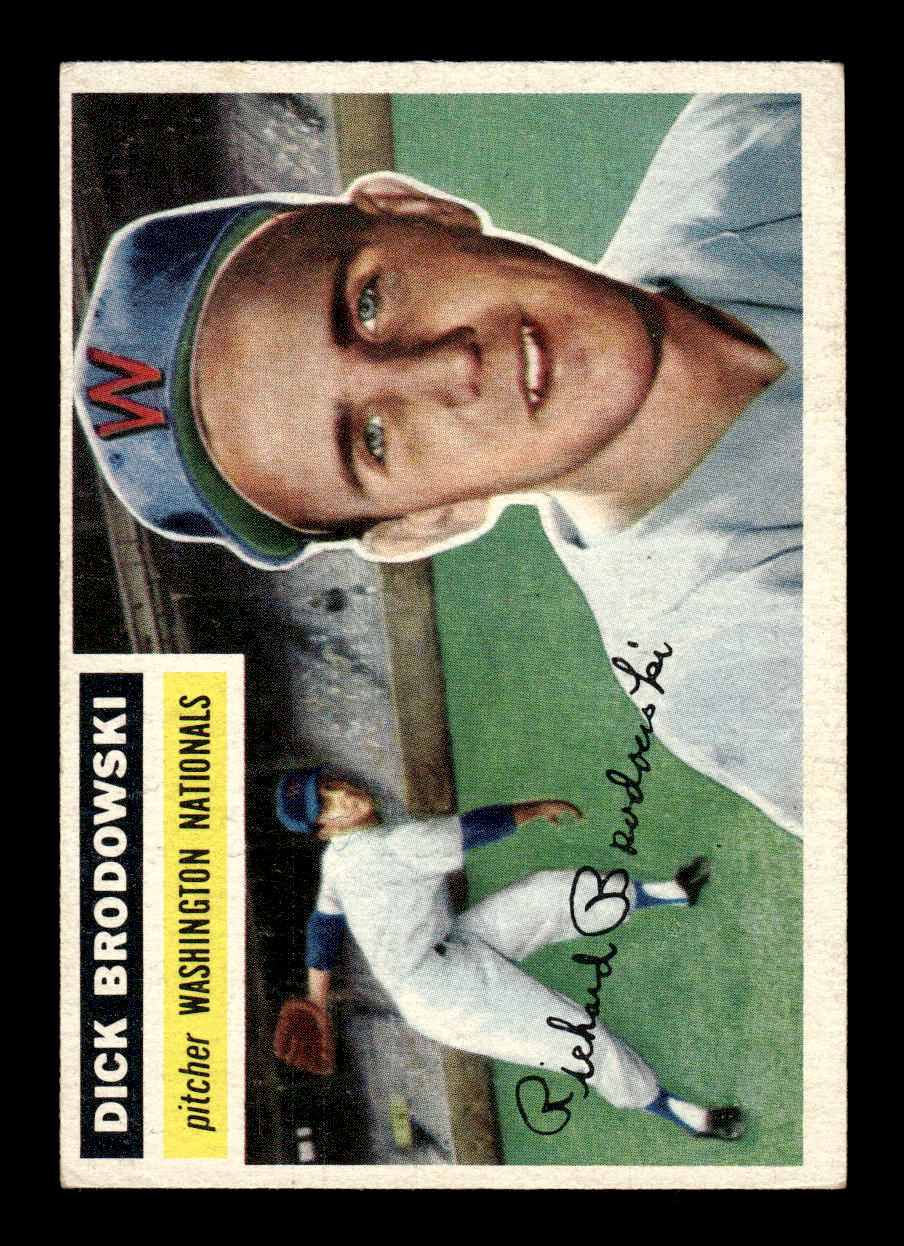 1956 Topps #157 Dick Brodowski - Washington Senators VGEX Gray Back