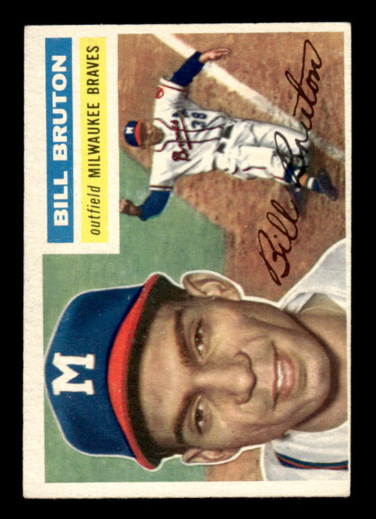 1956 Topps #185 Bill Bruton - Milwaukee Braves EX