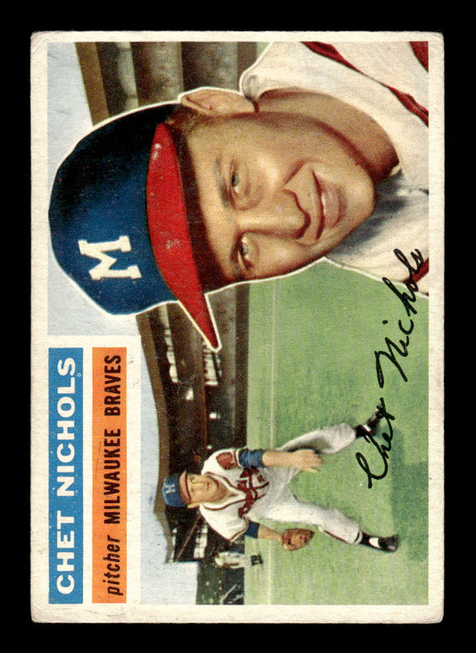1956 Topps #278 Chet Nichols - Milwaukee Braves VGEX